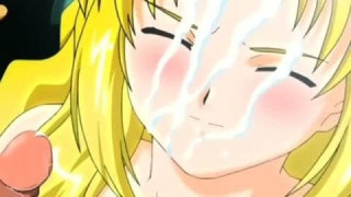 Une leçon pour cette belle blonde hentai après une journée à l’école